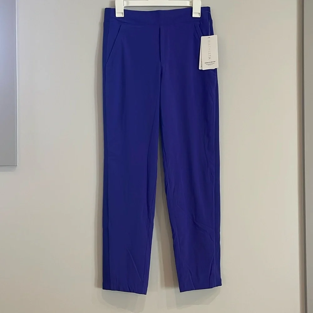 NWT Athleta Brooklyn Lined Pants Royal Purple Athleisure Pilates 4 High Rise - Picture 3 of 11